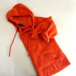 VTG Y2K Venezia Lambswool Orange Hoodie Sweater with pocket, sz L-XL Scandi Girl